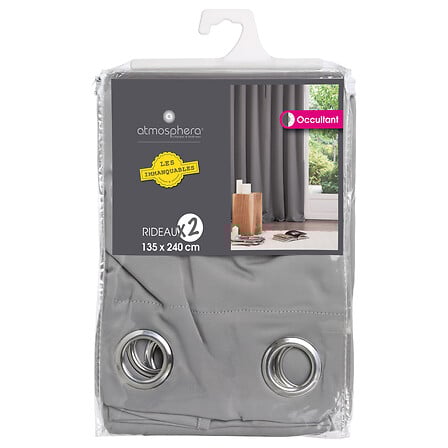 Set 2 Cortinas Blackout Gray 135 x 240cm Atmosphera 1 un