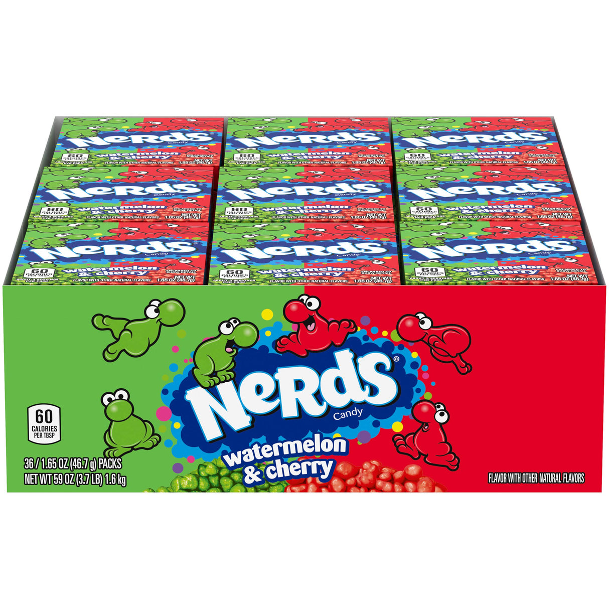 Dulces Cereza Melón Nerds 36 x 47 g