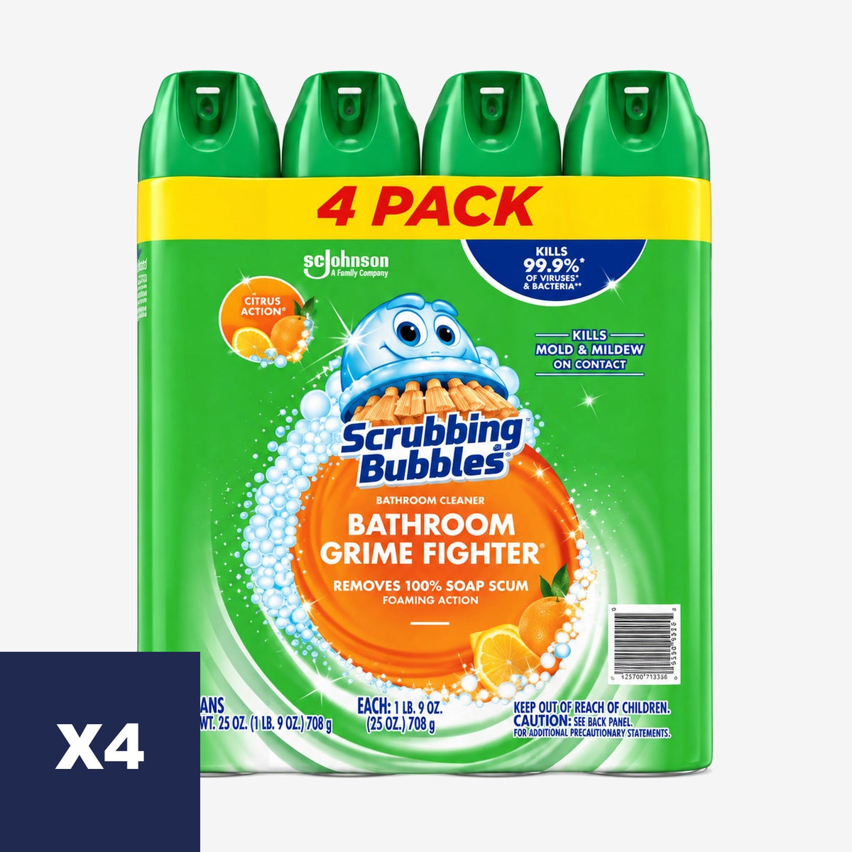 Limpiador Baño y Ducha en Aerosol Citrus Scrubbing Bubbles 4 x 708 g