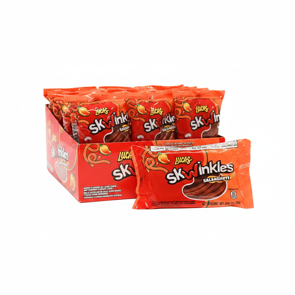Caramelos Skwinkles Salsaghetti Mango Picante Lucas 12 x 24 g