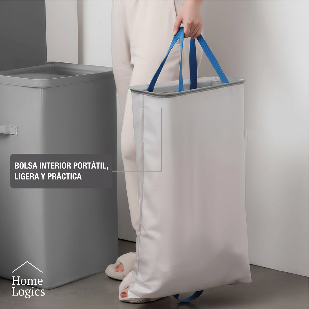 Canasto para Ropa Sucia 60L Home Logics 1 un
