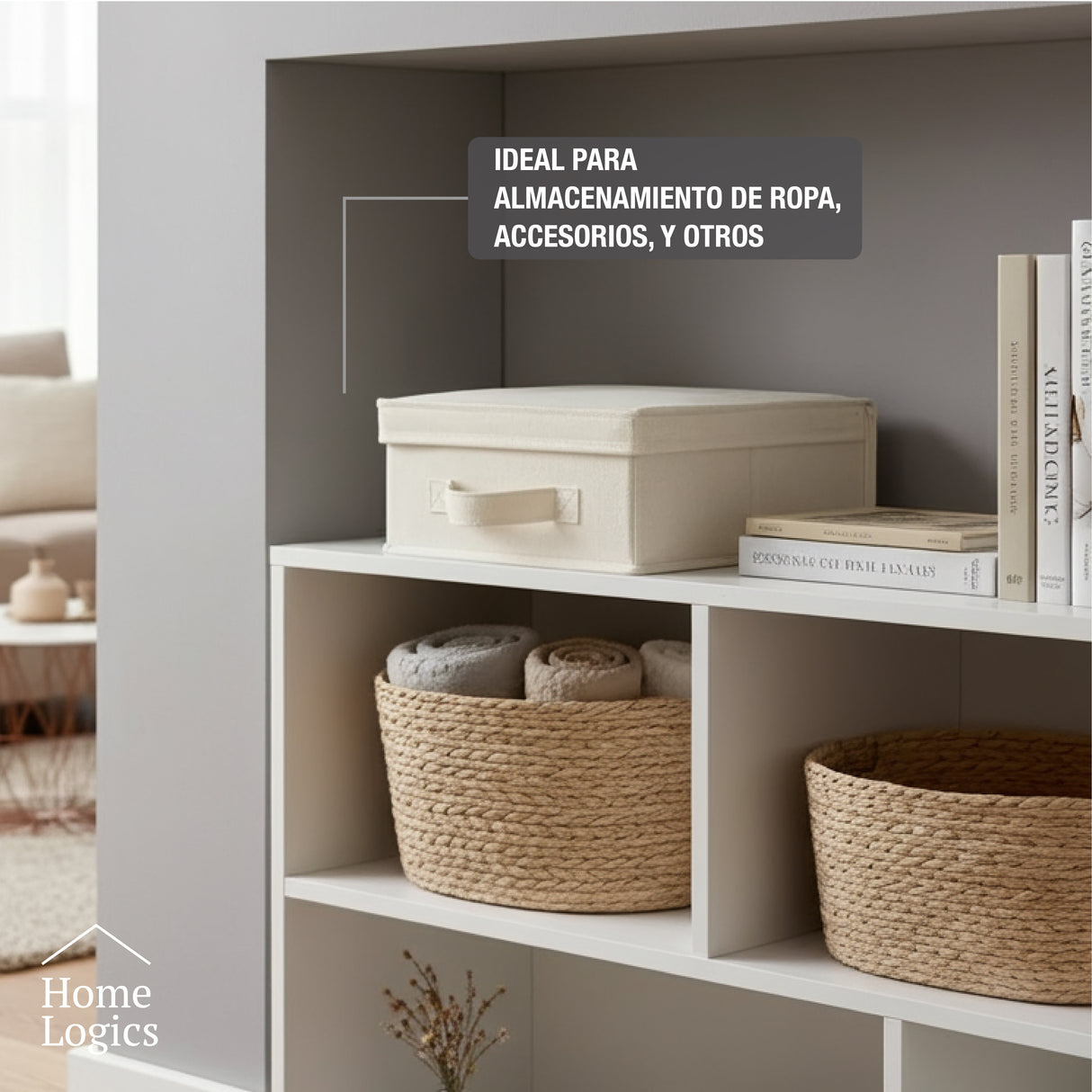 Caja de almacenamiento 30x30x16 cm Home Logics 1 un