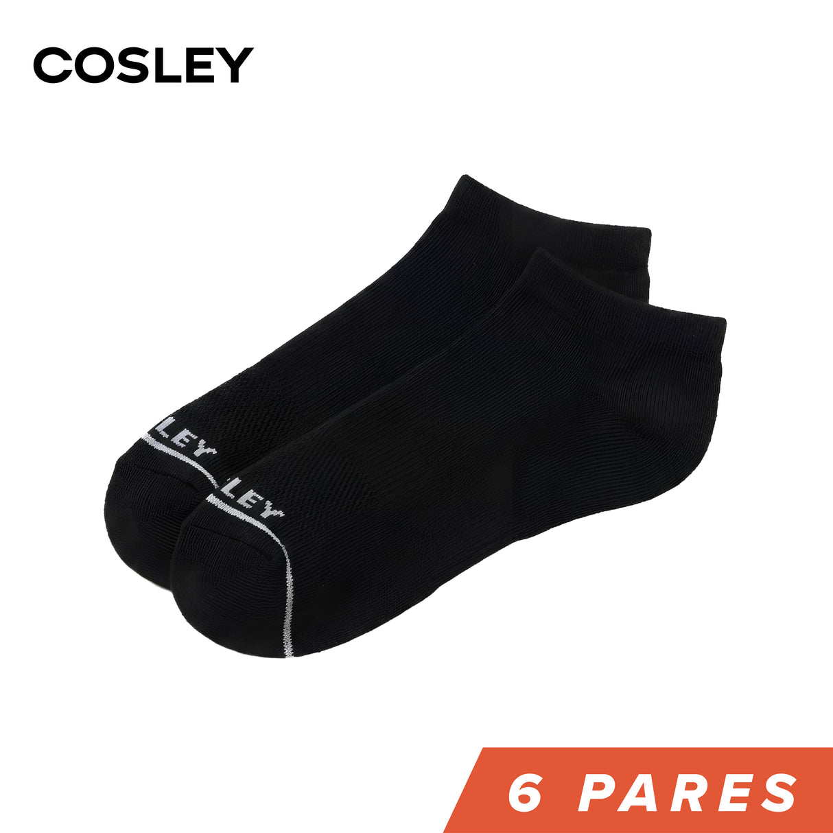 Calcetines Mujer Acolchados No Show Black Cosley Pack 6