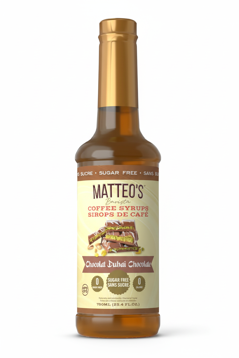 Syrup Sabor Chocolate Dubai sin Azúcar Matteo's 1 L