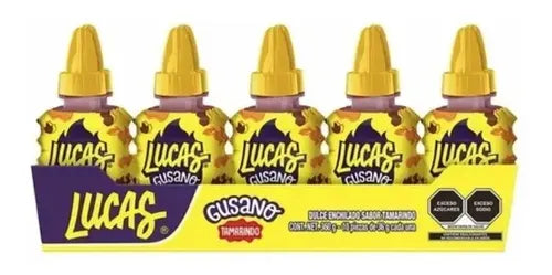 Dulce Líquido Enchilado Tamarindo Gusano Lucas 10 x 36 g