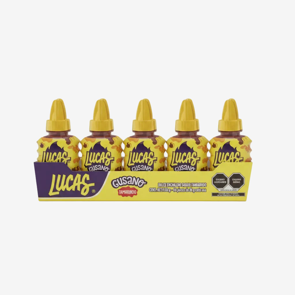 Dulce Líquido Enchilado Tamarindo Gusano Lucas 10 x 36 g