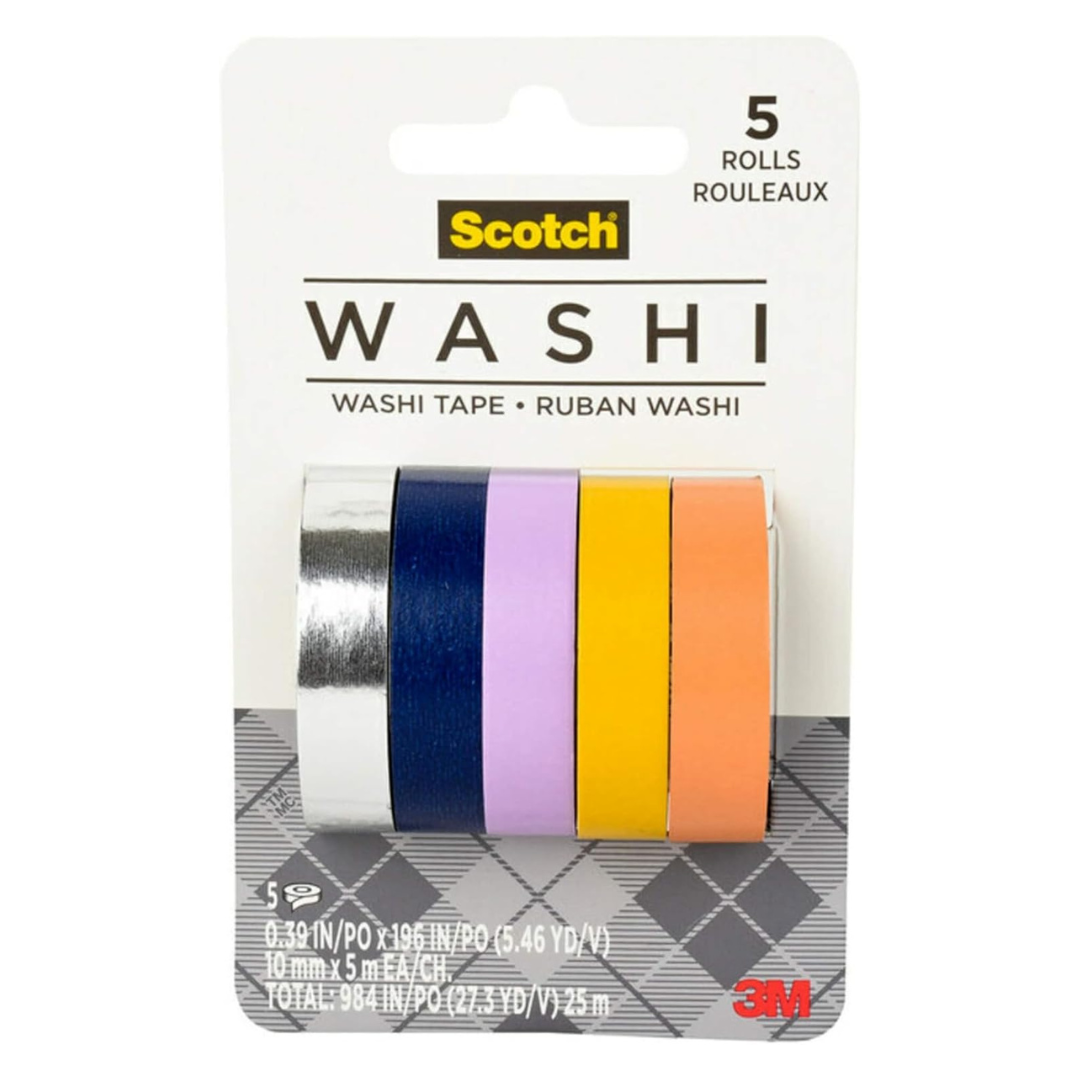 Set 5 Cintas Washi Tape Colores 3M 1 un