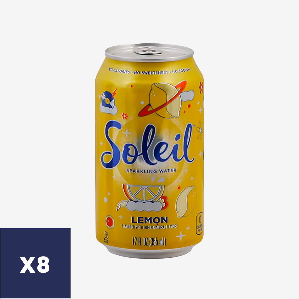 Agua Saborizada con Gas Limón Soleil 8 x 355 ml