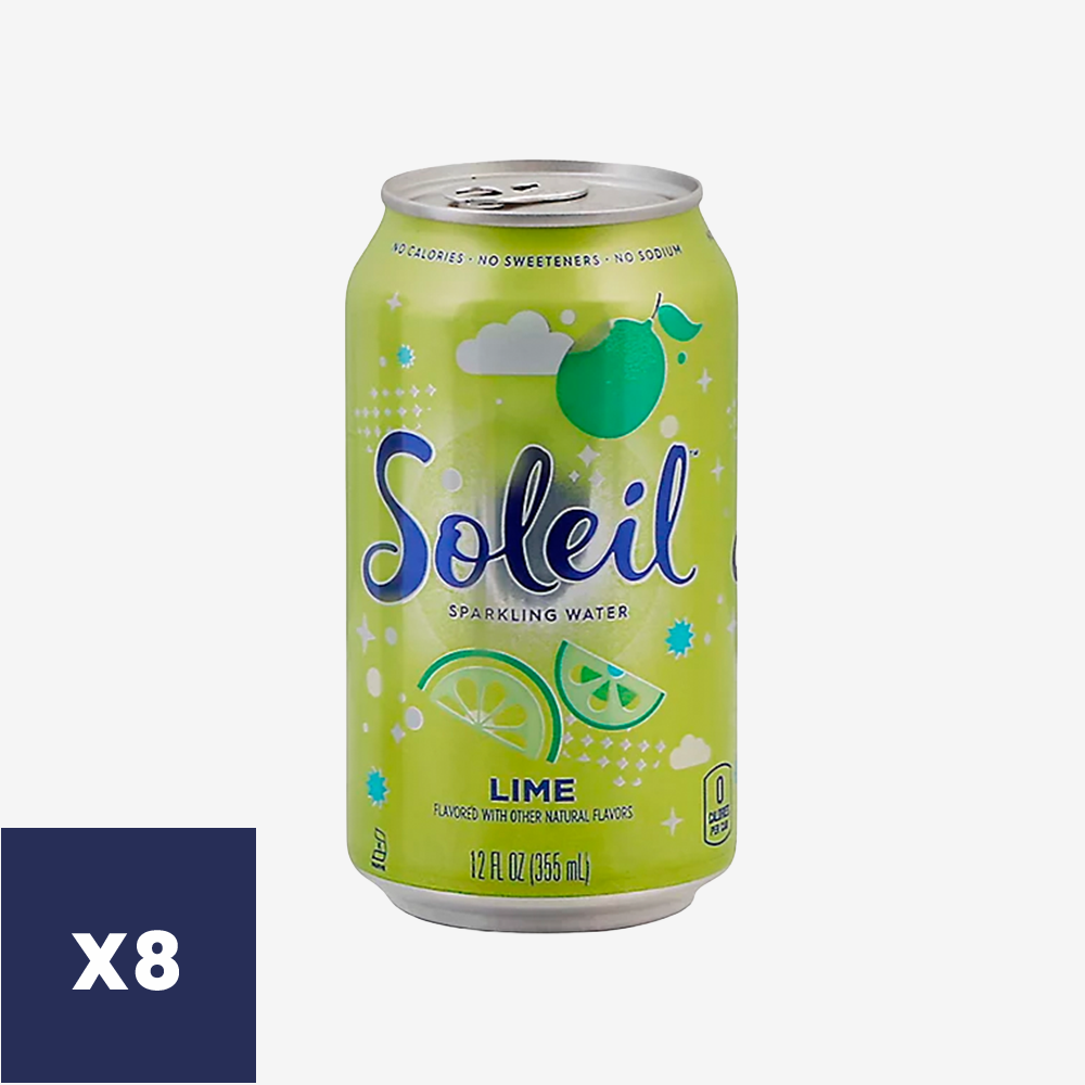 Agua Saborizada con Gas Lima Soleil 8 x 355 ml