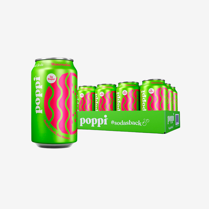 Bebida Prebiotic Watermelon Lata Poppi 12 x 355 ml