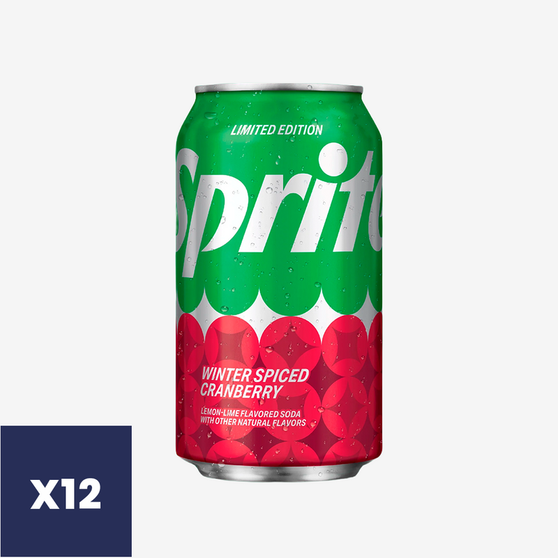Bebidas Winter Spiced Cranberry Lata Sprite 12 x 355 ml
