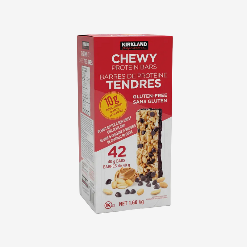 Barritas de Proteína con Mantequilla de Maní y Chips de Chocolate Chewy Kirkland 42 un x 40 g