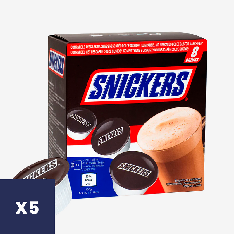 Chocolate Caliente en Cápsulas Snickers 5 X 8 un 120 g