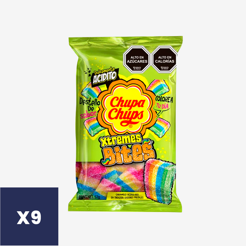 Gomitas Aciditas Xtreme Bites Chupa Chups 9 x 57 g