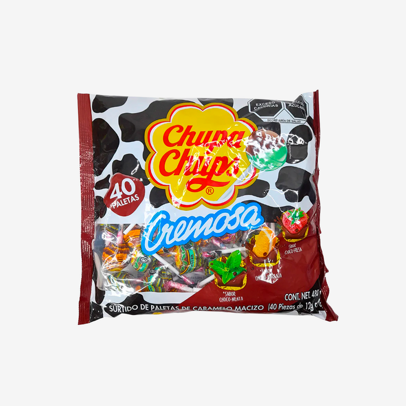 Chupetes Manchas Cremosas Chocolate Chupa Chups 40 un x 12 g
