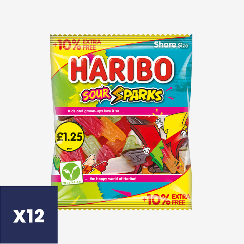 Gomitas Sour Sparks Haribo 12 x 154 g