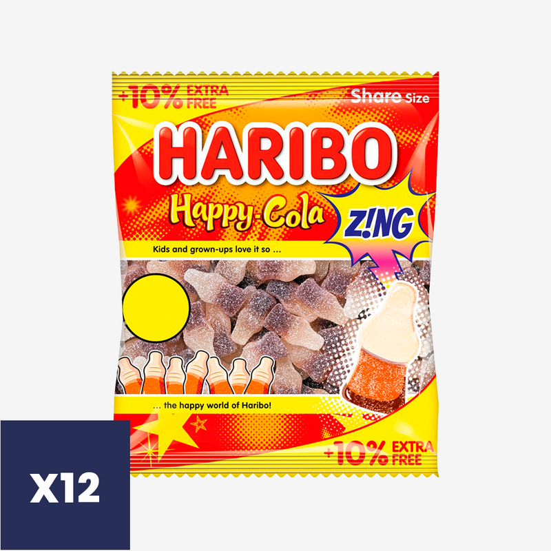 Gomitas Happy Cola Zing Haribo 12 x 154 g
