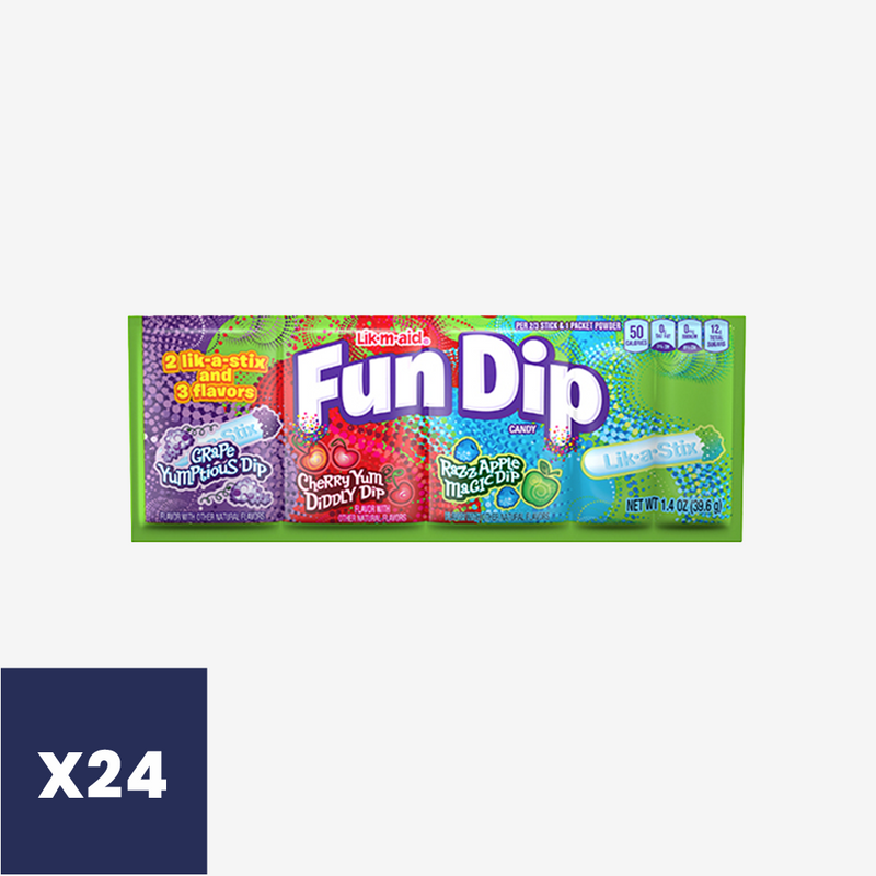 Caramelo Fun Dip Manzana Cereza Uva Lik-m-aid 24 x 39,7 g