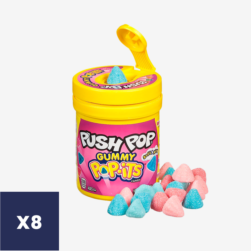 Chupetes Gummy Pop-its Surtidos Push Pop 8 un x 56.7 g