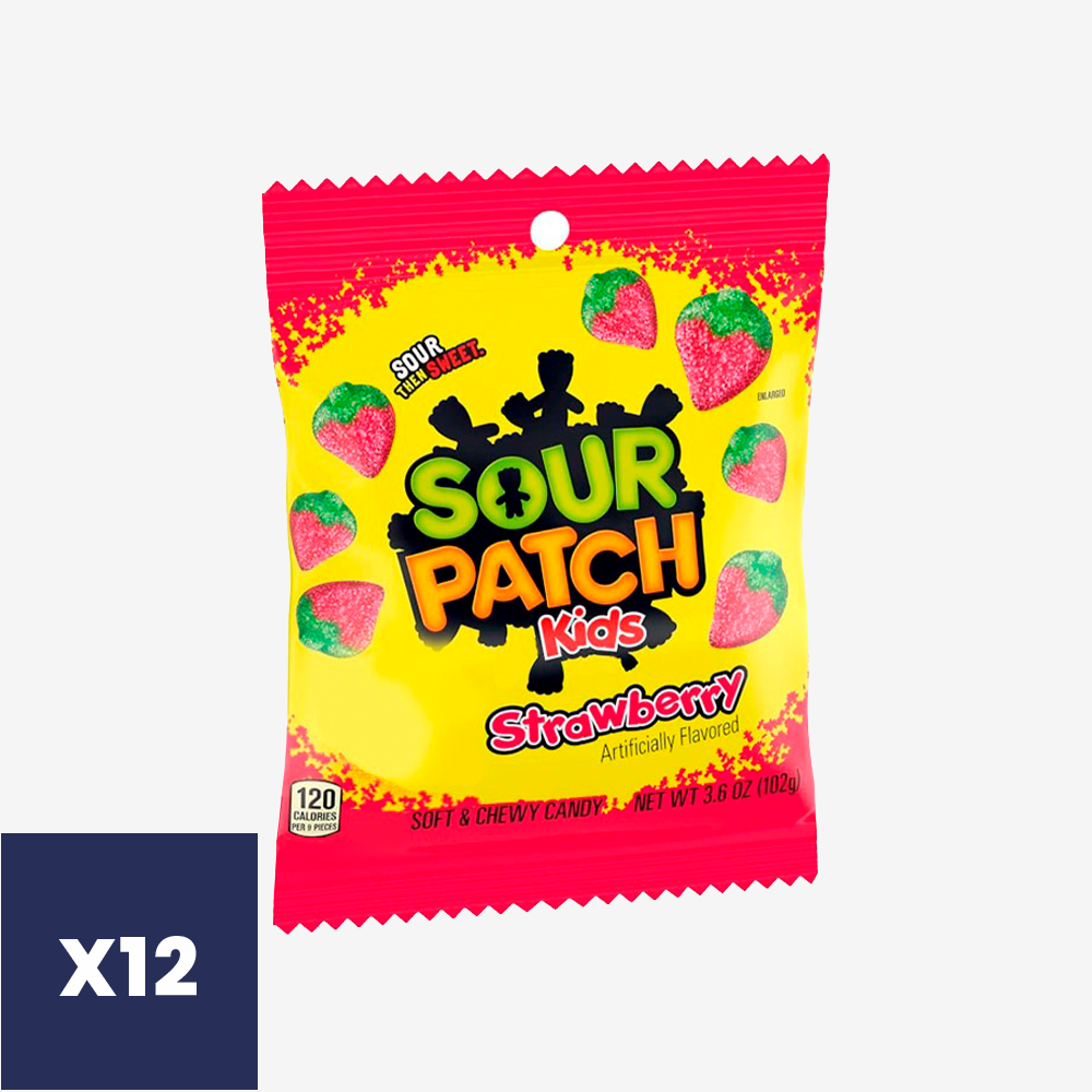 Gomitas Frutilla Sour Patch Kids 12 x 102 g