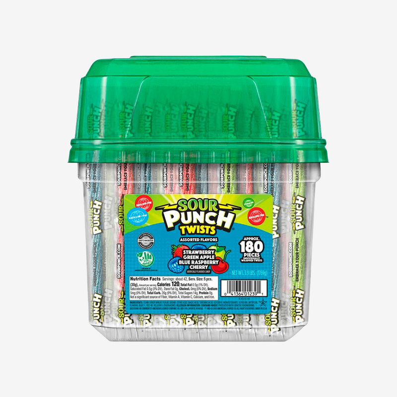 Gomitas Ácidas en Tubos 180 un Sour Punch 1.77 kg