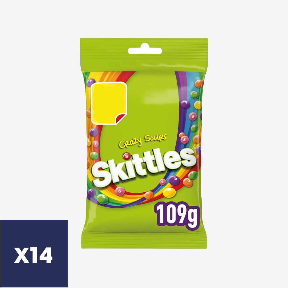 Masticables Crazy Sours Skittles 14 x 109 g