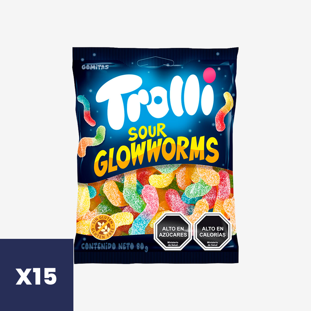 Gomitas Gusanitos Ácidos Trolli 15 x 80 g