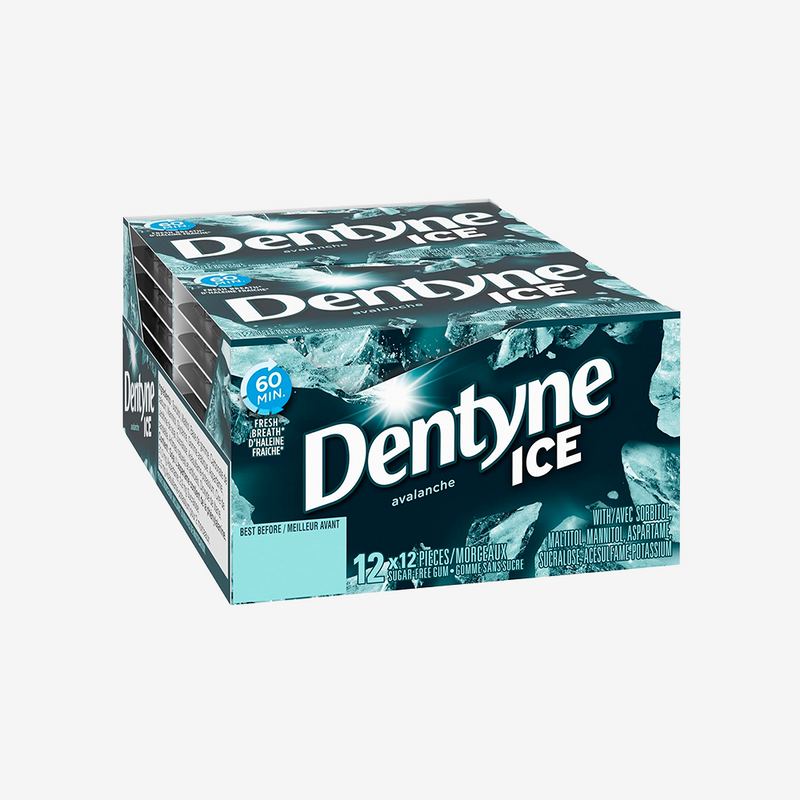 Chicles Ice sin Azúcar Avalanche Dentyne 12 pack x 12 un