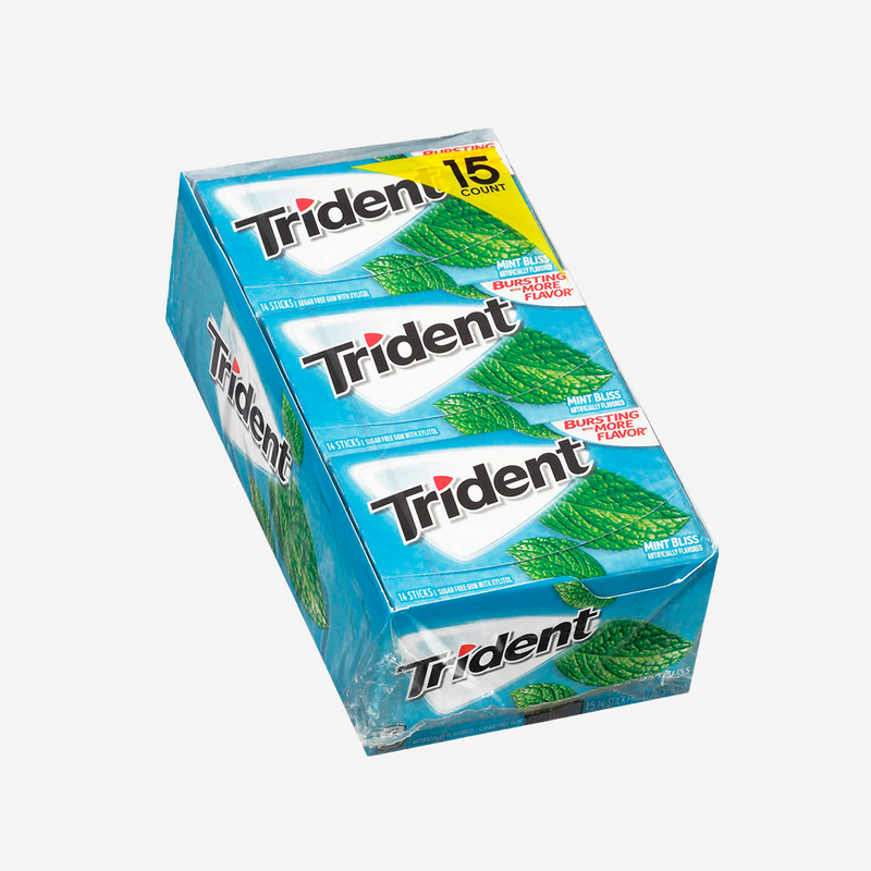 Chicles sin Azúcar Mint Bliss Trident 15 un x 26 g