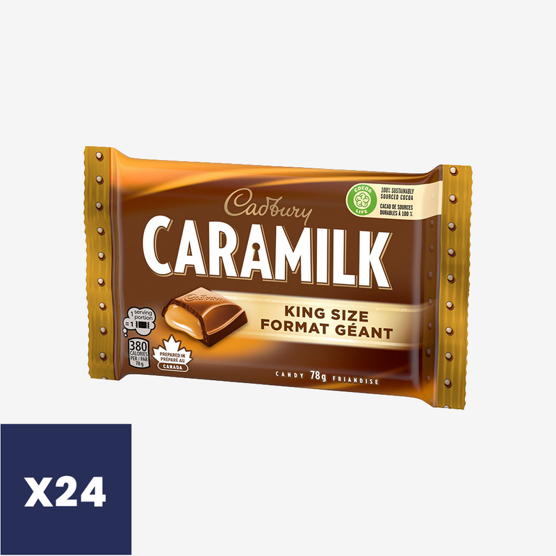 Barras Chocolate Caramilk King Cadbury 24 x 78 g