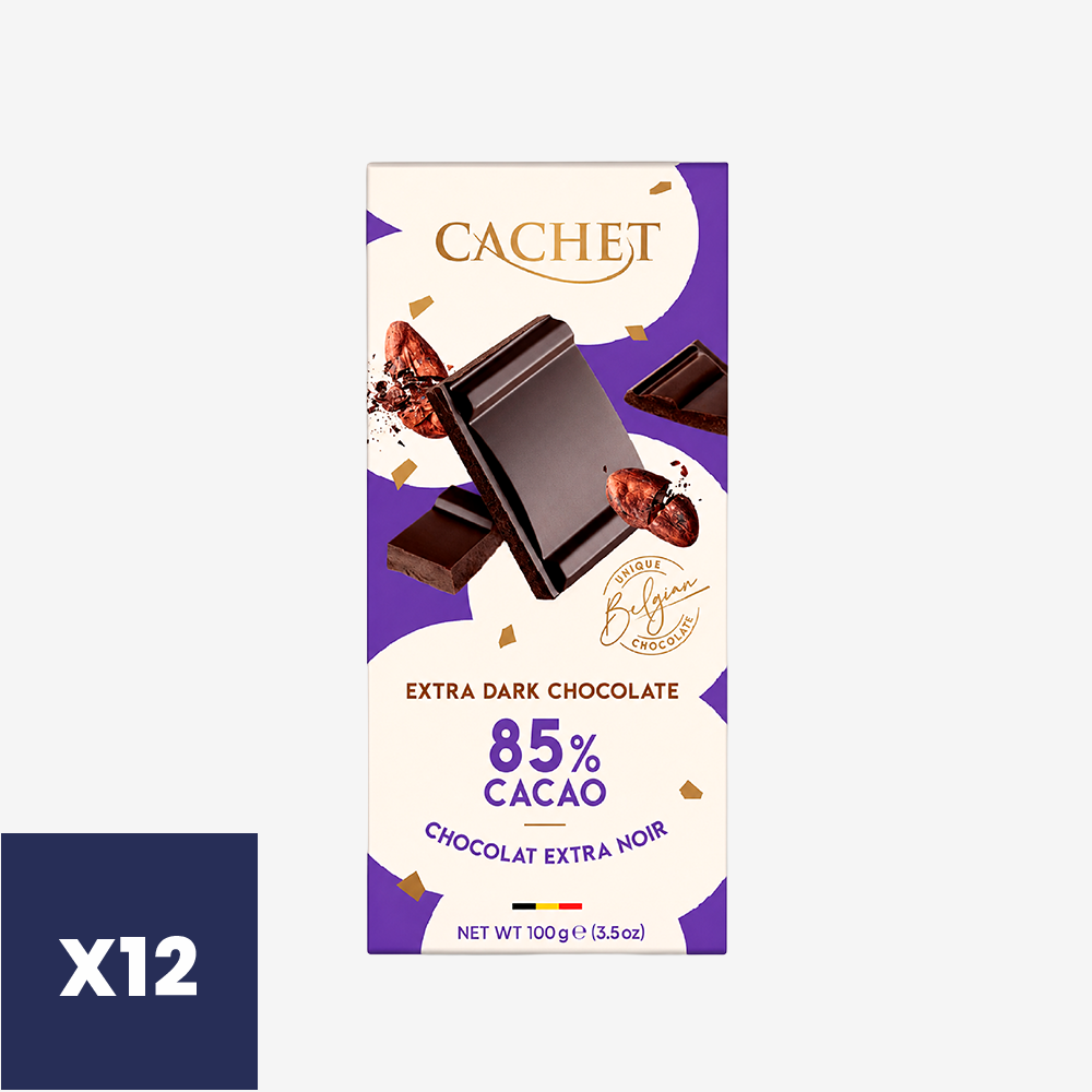 Barra Chocolate Extra Negro 85 Cachet 12 x 100 g