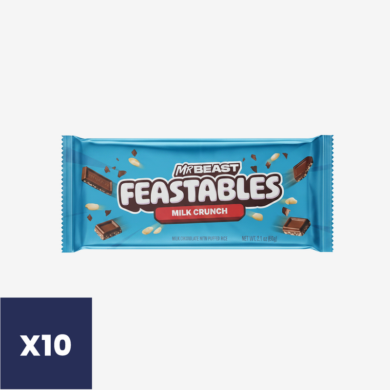 Barritas Mr. Beast Crunch Chocolate Leche Feastables 10 x 60 g