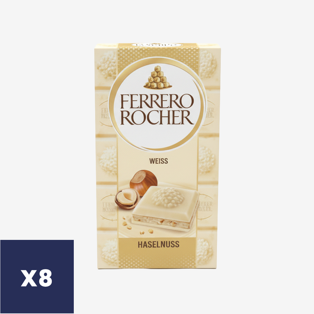 Chocolate Blanco Avellana Ferrero Rocher 8 x 90 g
