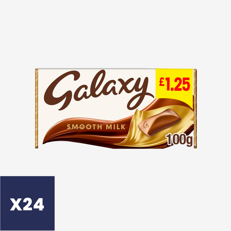 Barra Chocolate Smooth Milk Galaxy 24 x 100 g