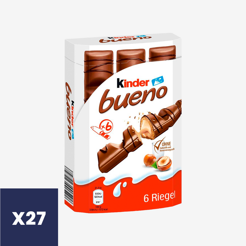 Barra Chocolate Bueno Kinder 27 x 117 g