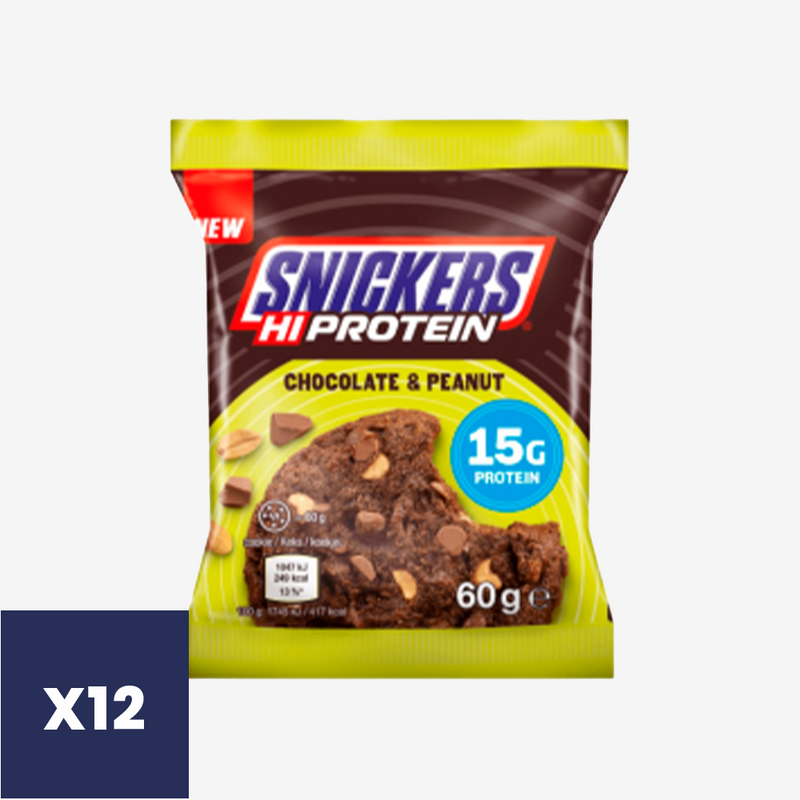 Chocolates Maní y Galleta HiProtein Snickers 12 un x 60 g