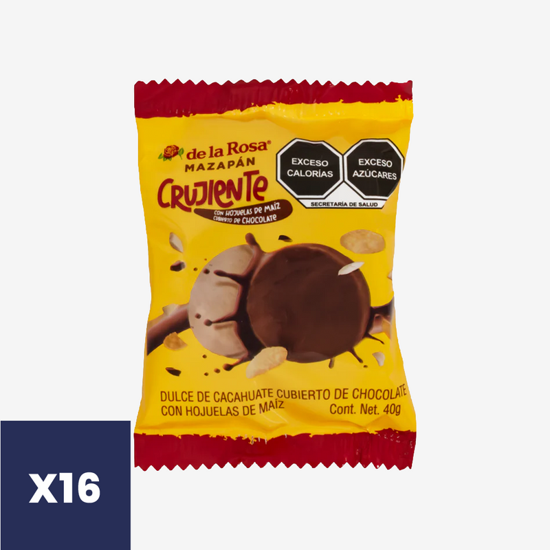 Mazapán de Maní Crujiente con Chocolate De La Rosa 16 x 40 g