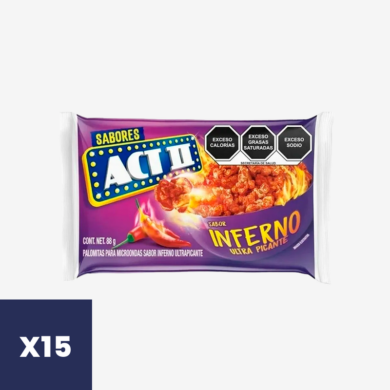 Cabritas para Microondas Inferno ACT II Pack de 15 x 88 g