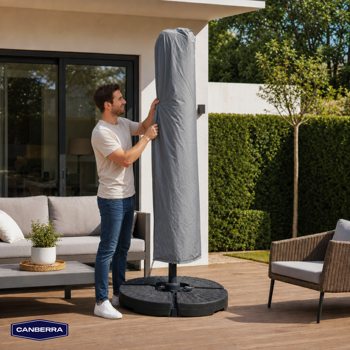 Funda Quitasol de Terraza Cuadrado Santorini 3M Canberra 1 un