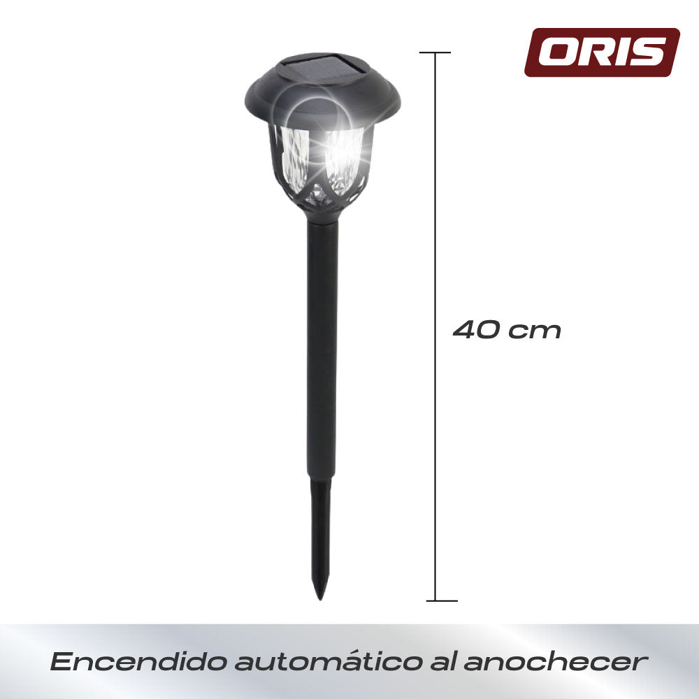Set 4 Luces Solares Estaca Patio 40 cm Oris 1 un
