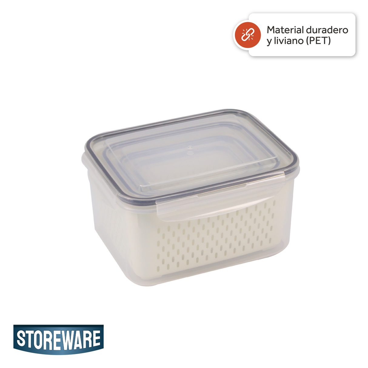 Set 4 Contenedores de Almacenamiento con Colador Storeware 1 un