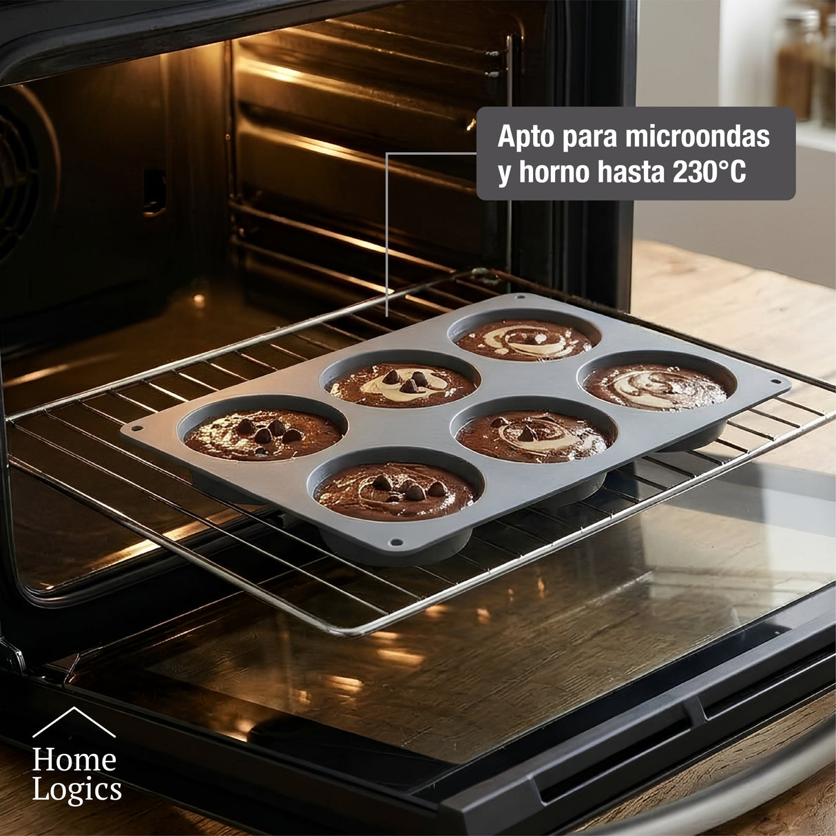 Set 2 Moldes de Silicona para Muffin Bajos Home Logics 1 un
