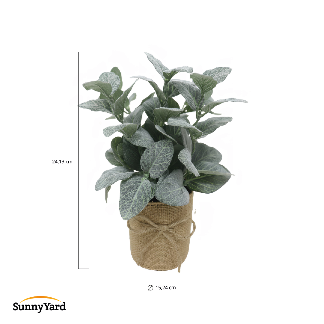Silver Leaf Artificial con Macetero SunnyYard 1 un