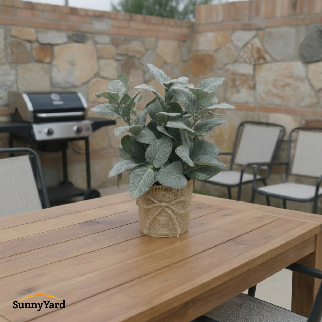 Silver Leaf Artificial con Macetero SunnyYard 1 un