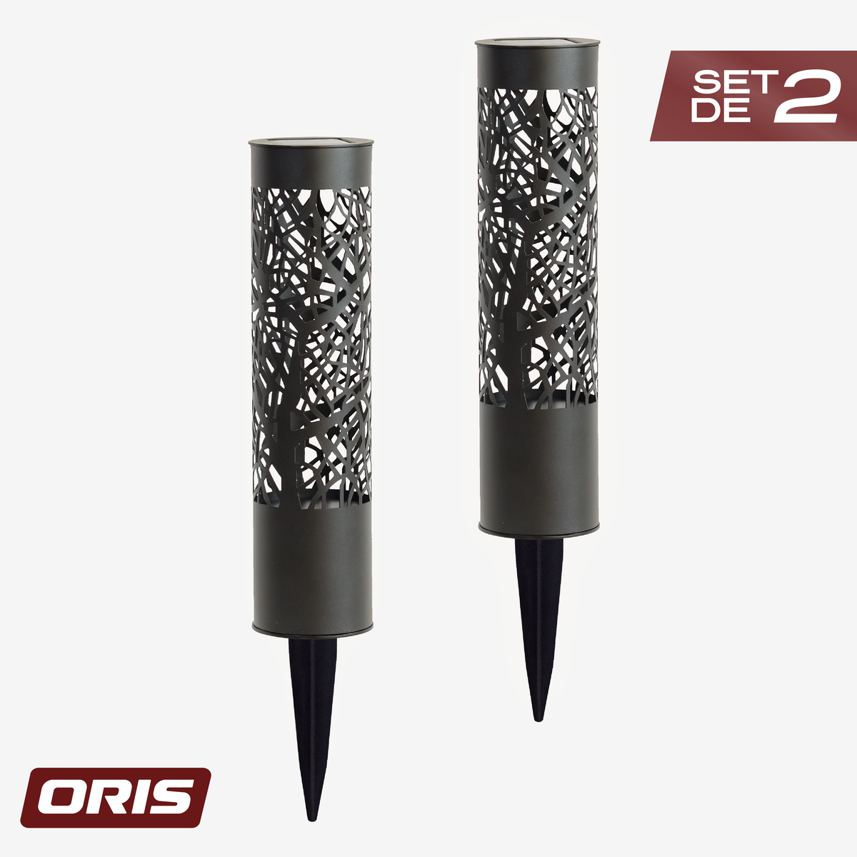 Set 2 Luces Solares Estaca Decorativa 10 Lúmenes 1 un