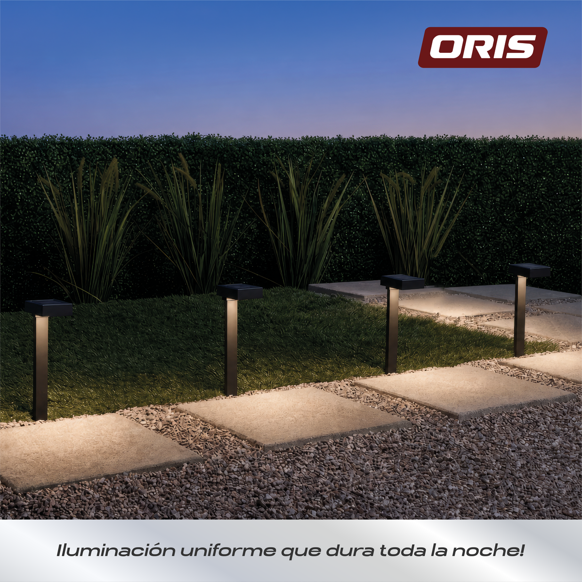 Set 4 Luces Solares Estaca Cuadrada 15 Lúmenes 1 un