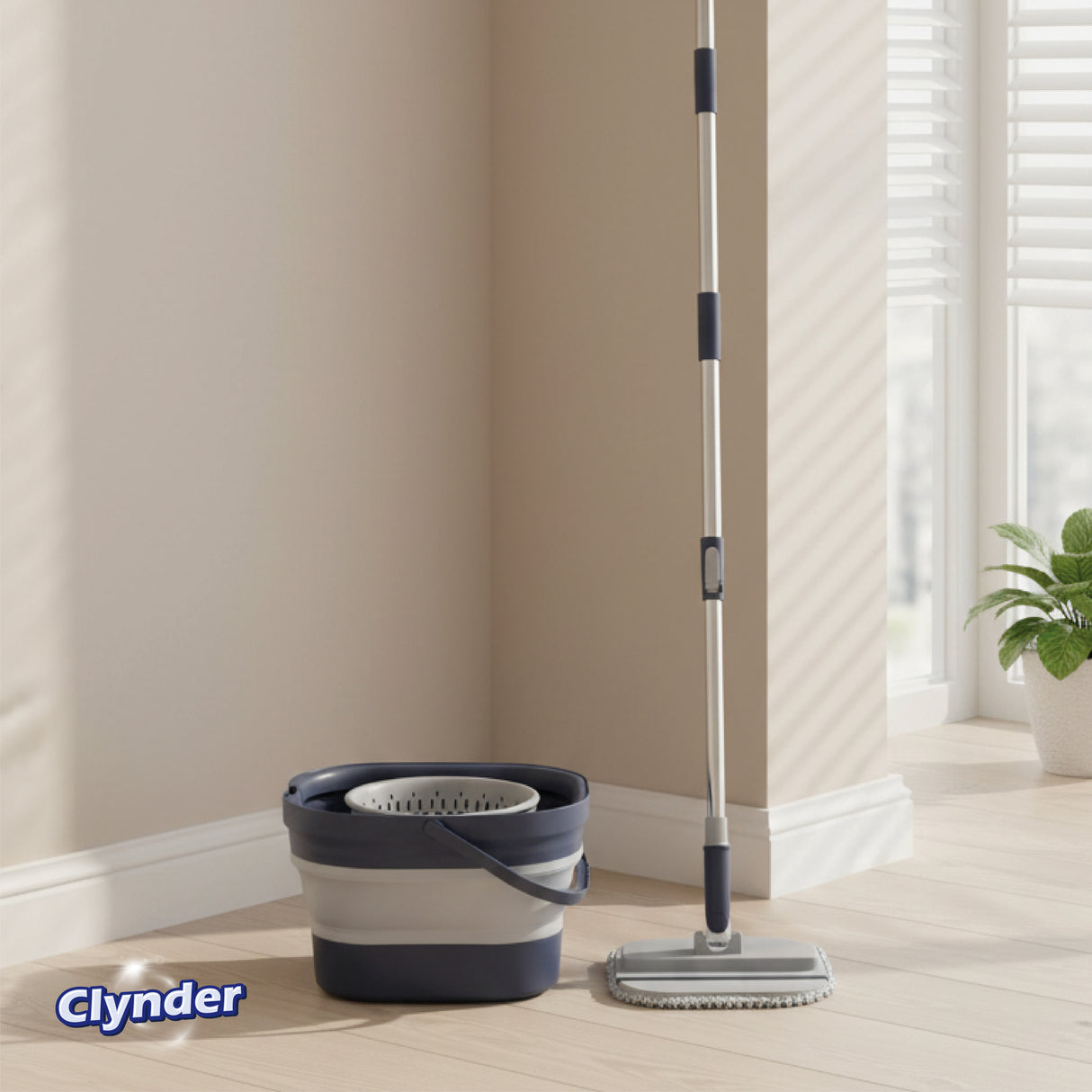Set Mopa Cuadrada Spin Plegable Clynder 1 un