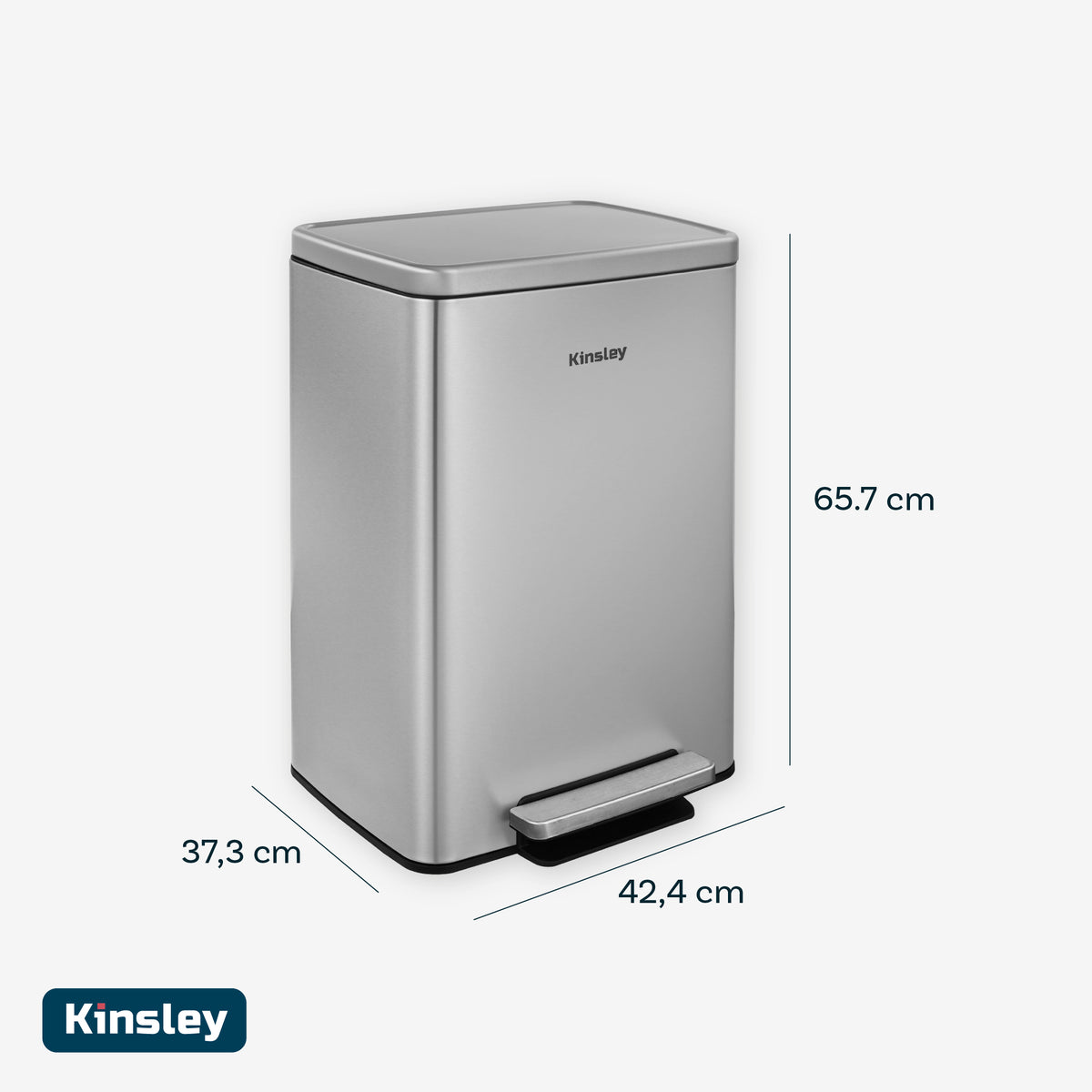 Basurero Rectangular Clásico 50L Kinsley 1 un