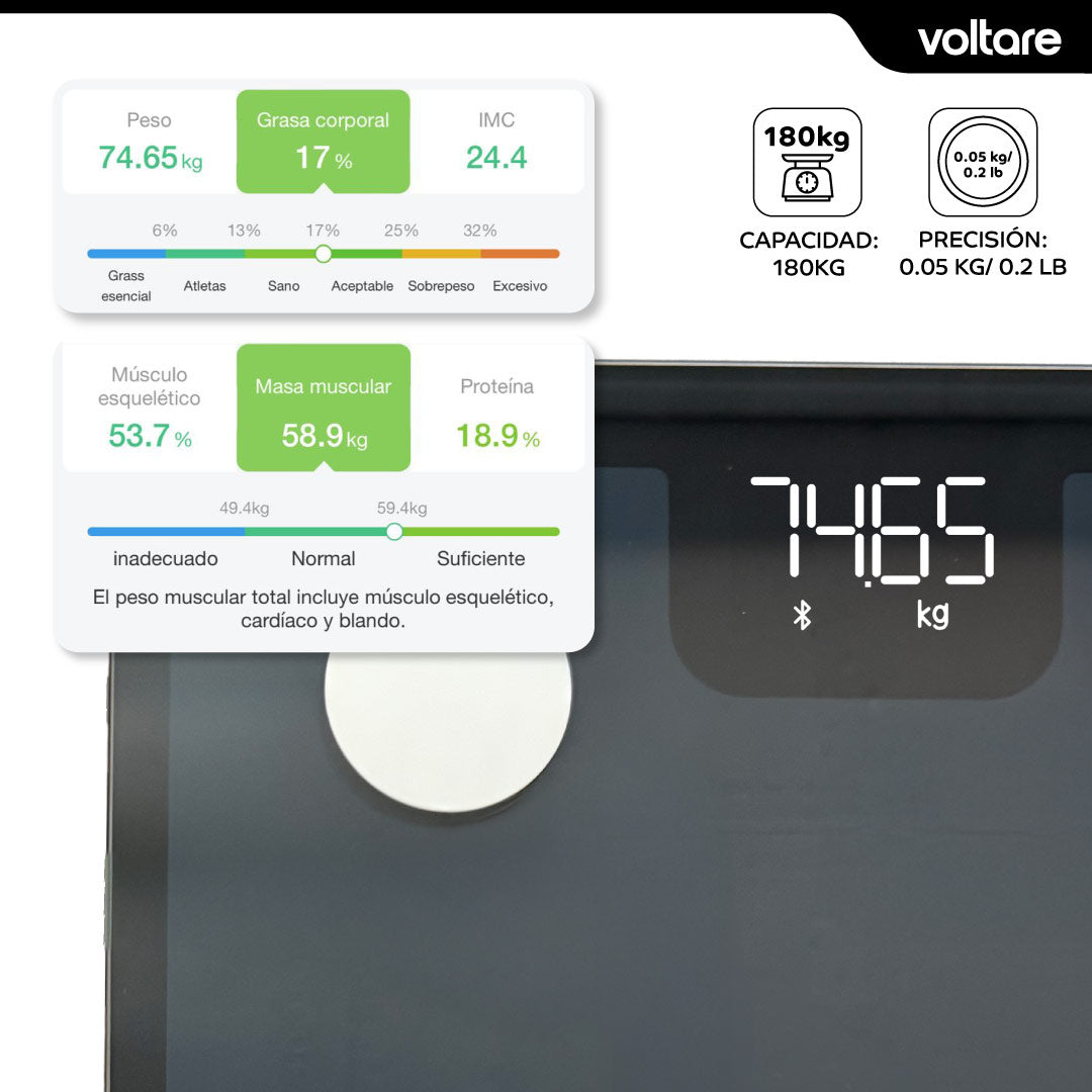 Balanza Corporal Digital Inteligente Voltare 1 un