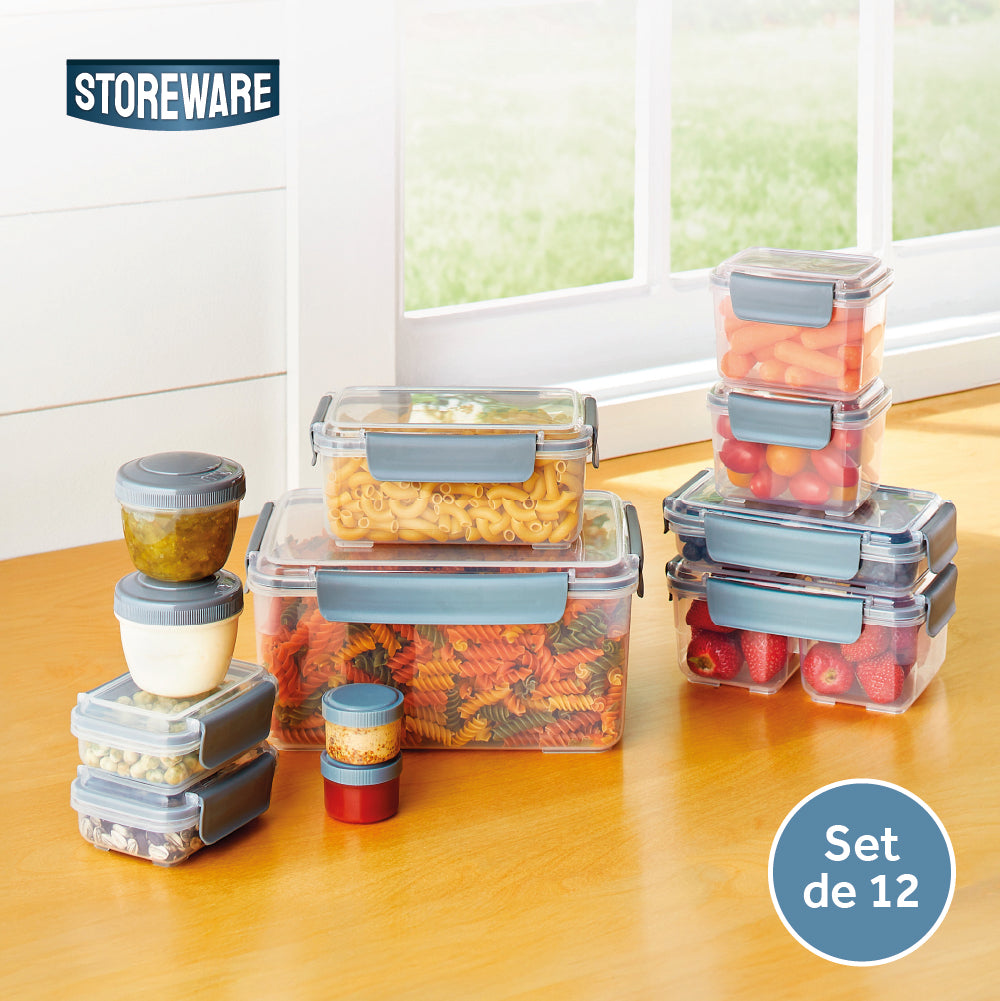 Set 12 Contenedores Herméticos Alimentos Storeware 12 un